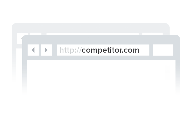 Browser window with competitor.com